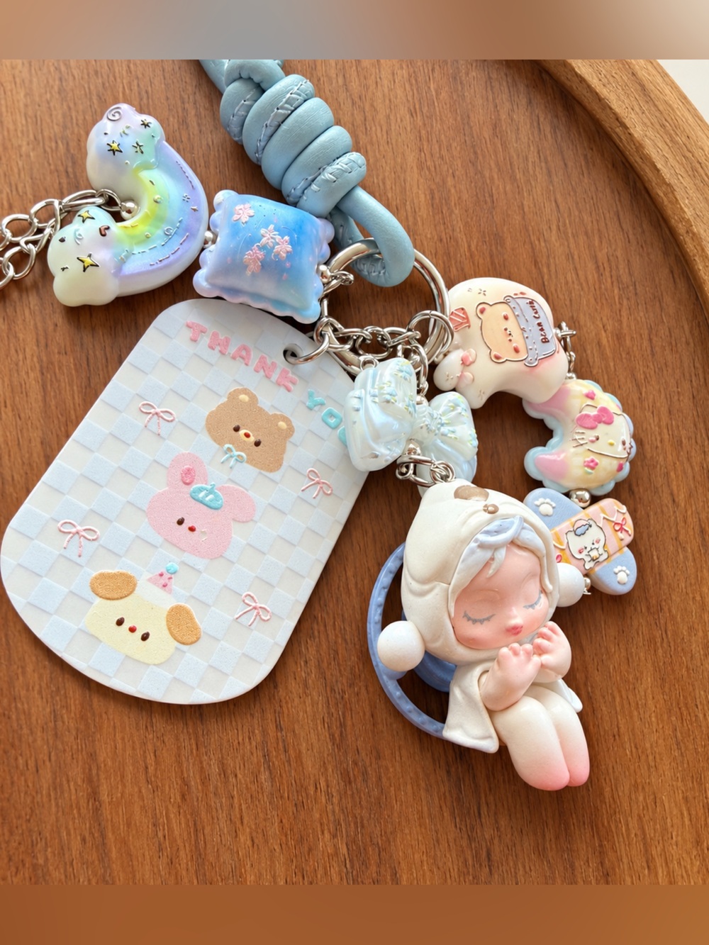 Skullpanda Cute Kawaii Dreamy Baby Charm Keychain